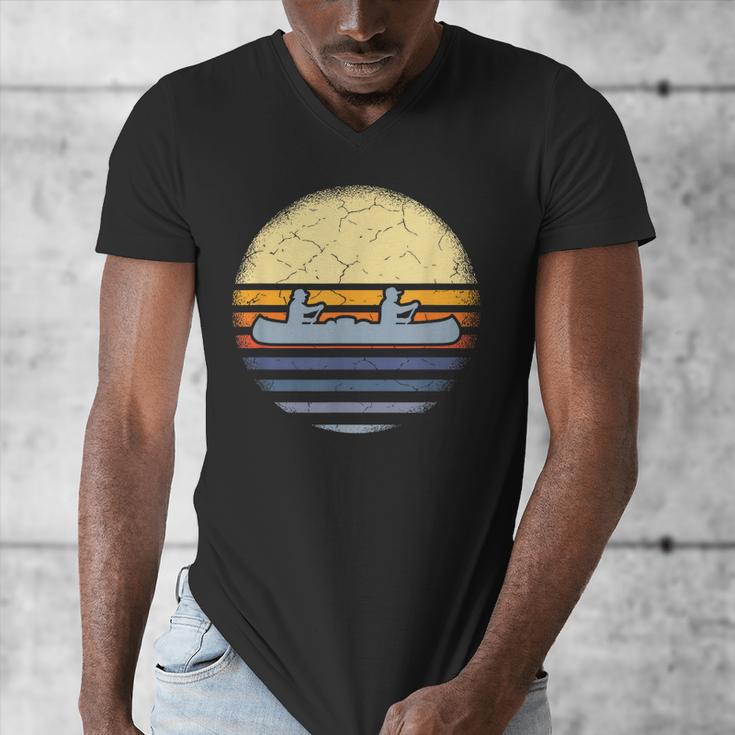 Canoe Canoeing Vintage Sunset Men's V-Neck T-Shirt