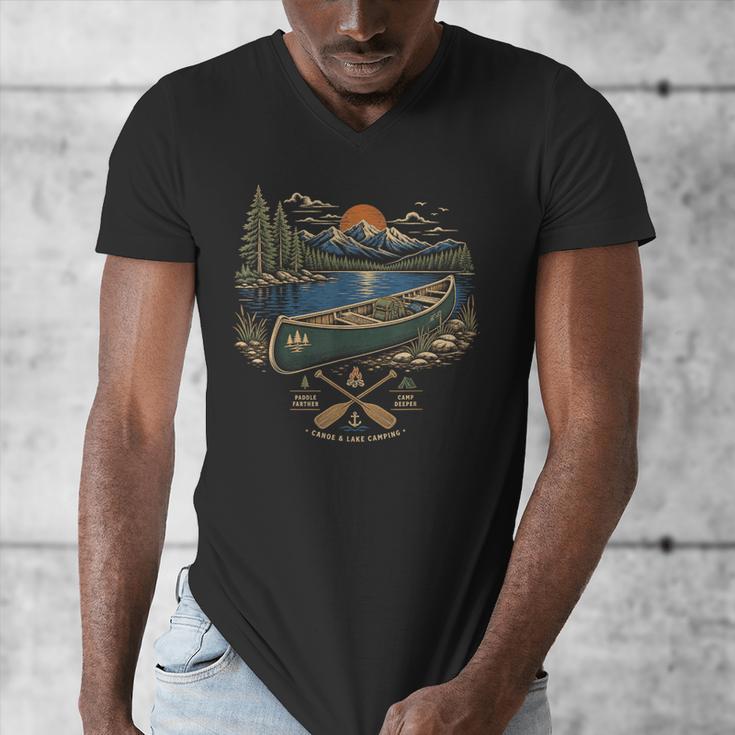 Canoe And Lake Camping Paddle Camp Men's V-Neck T-Shirt