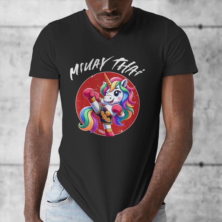 Cute Thai Boxing And Muay Thai Unicorn Men's V-Neck T-Shirt Cute Thai Boxing And Muay Thai Unicorn Men's V-Neck T-Shirt