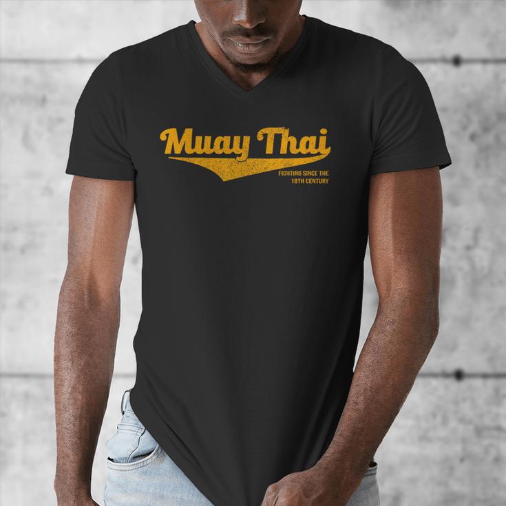 Distressed Muay Thai Kickboxing MMA BJJ Thailand T-Shirt Men's V-Neck T-Shirt Distressed Muay Thai Kickboxing MMA BJJ Thailand T-Shirt Men's V-Neck T-Shirt