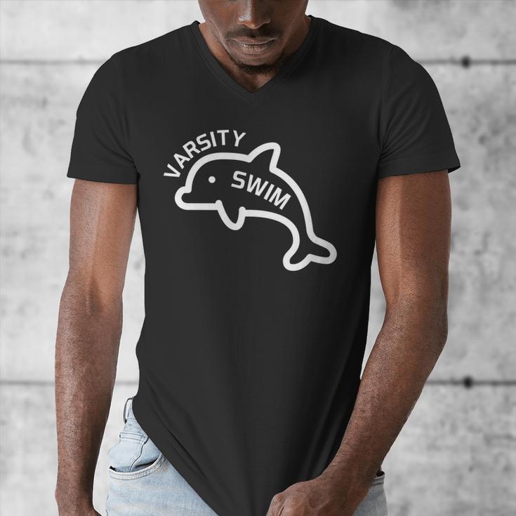 Dolphin Dolfin Varsity Swim Swim Team Swim Club Swimming Men's V-Neck T-Shirt