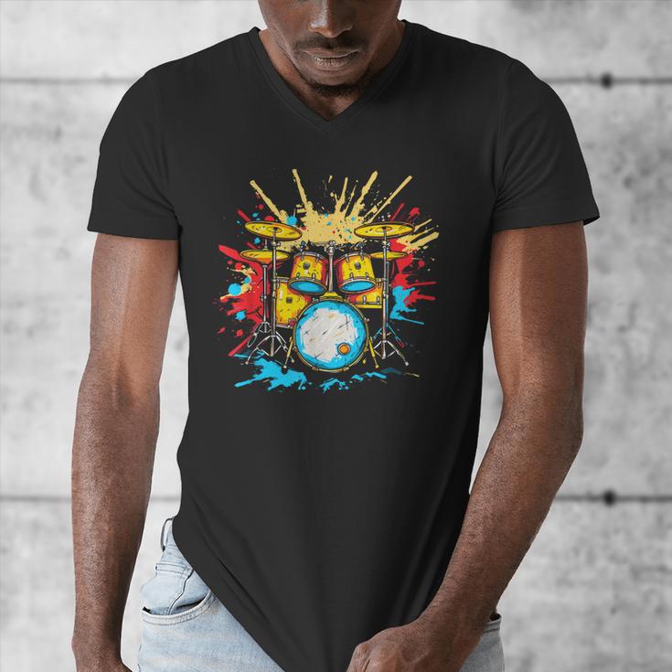 Drum Kit Steamwave Music Band Men's V-Neck T-Shirt Drum Kit Steamwave Music Band Men's V-Neck T-Shirt