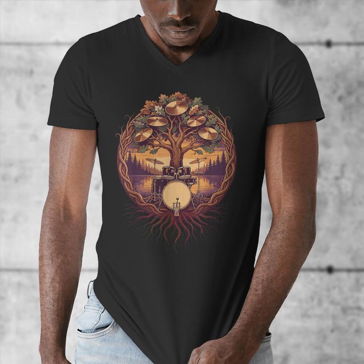 Drummer Drum Kit Musician Percussion Player Men's V-Neck T-Shirt Drummer Drum Kit Musician Percussion Player Men's V-Neck T-Shirt