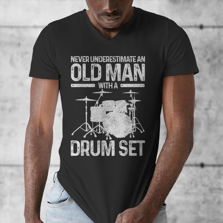 Drummer Drum Kit Vintage Drummer Men's V-Neck T-Shirt Drummer Drum Kit Vintage Drummer Men's V-Neck T-Shirt