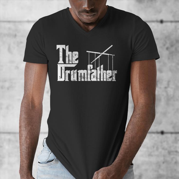 Drummer Humor The Drumfather Drum Kit Men's V-Neck T-Shirt Drummer Humor The Drumfather Drum Kit Men's V-Neck T-Shirt