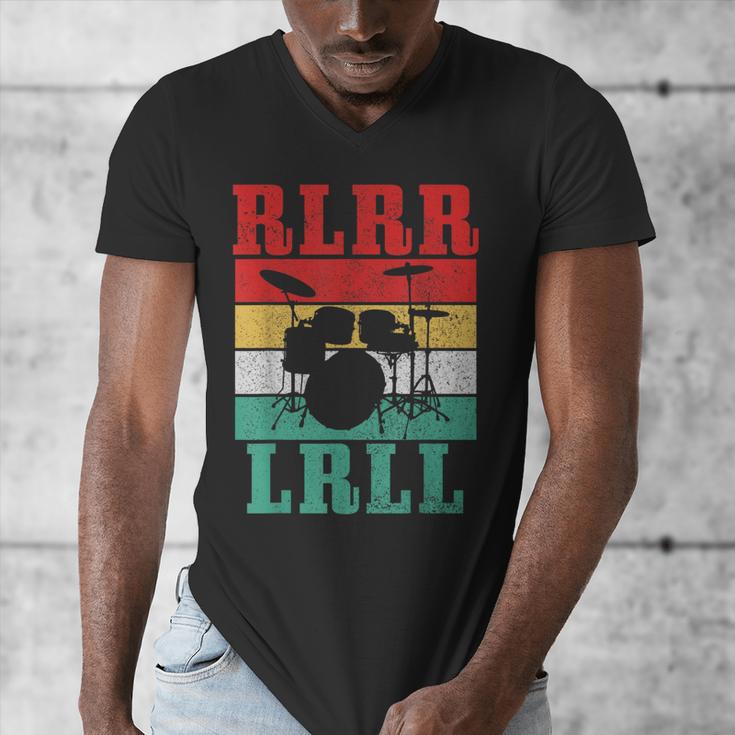 Drummer RLRR LRLL Vintage Drum Kit Men's V-Neck T-Shirt Drummer RLRR LRLL Vintage Drum Kit Men's V-Neck T-Shirt