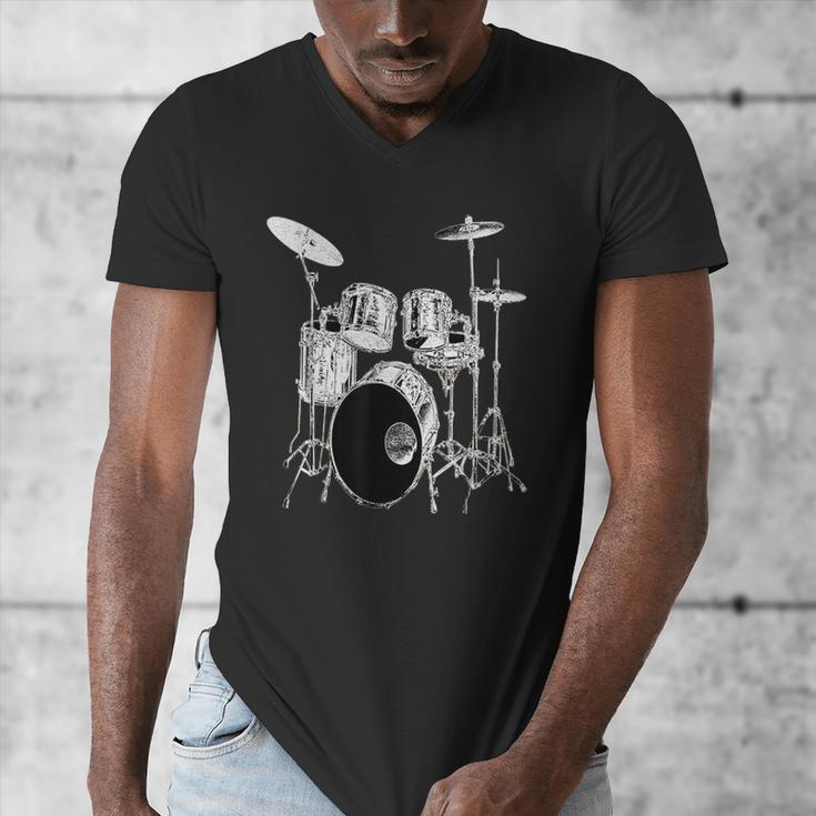 Drums Drum Kit Music Men's V-Neck T-Shirt Drums Drum Kit Music Men's V-Neck T-Shirt