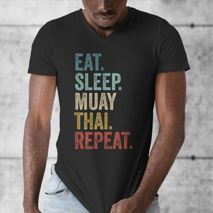 Eat Sleep Muay Thai Repeat Thai Boxing Men's V-Neck T-Shirt