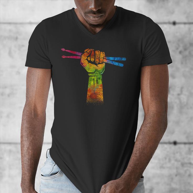 Faust Drumsticks Drummer Drummer Drum Kit Men's V-Neck T-Shirt