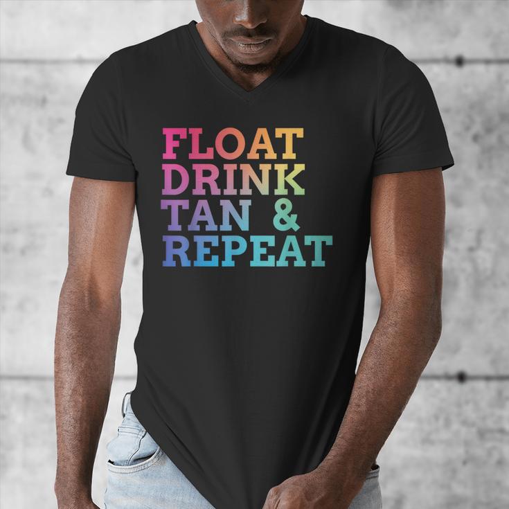 Float Drink Tan Repeat Summer Swimming Beach Pool Vacation Men's V-Neck T-Shirt Float Drink Tan Repeat Summer Swimming Beach Pool Vacation Men's V-Neck T-Shirt