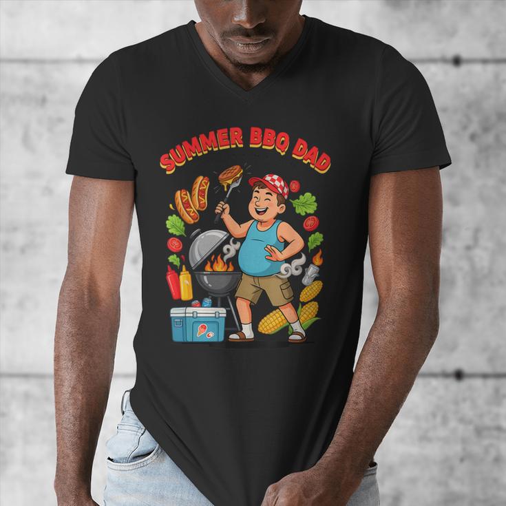 Fun Summer BBQ Dad For Grilling Enthusiasts Men's V-Neck T-Shirt