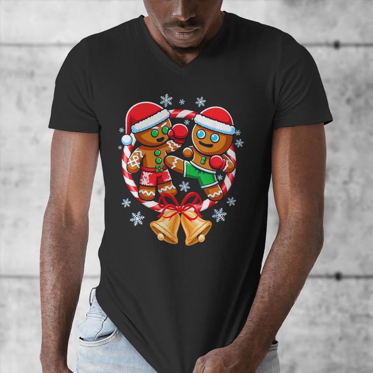 Gingerbread Cookies Christmas Fighting Muay Thai Men's V-Neck T-Shirt Gingerbread Cookies Christmas Fighting Muay Thai Men's V-Neck T-Shirt