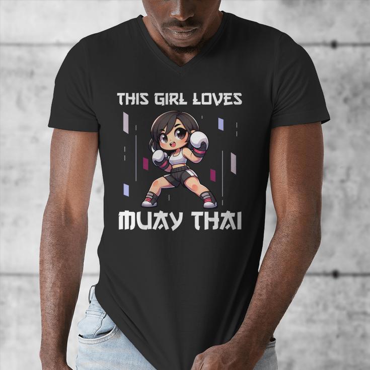 This Girl Loves Muay Thai Muay Thai Girls Kids Men's V-Neck T-Shirt This Girl Loves Muay Thai Muay Thai Girls Kids Men's V-Neck T-Shirt