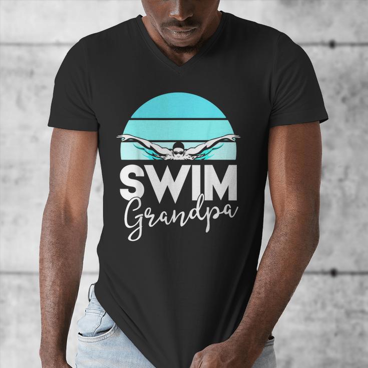 Grandpa Papa Swimming Meet Swimmer Swim Team Shirt Men's V-Neck T-Shirt Grandpa Papa Swimming Meet Swimmer Swim Team Shirt Men's V-Neck T-Shirt