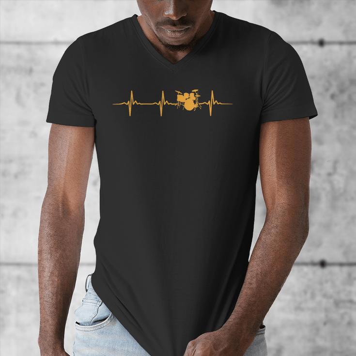 Great Drum Kit Heartbeat Drummer Men's V-Neck T-Shirt