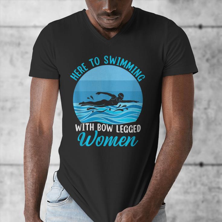 Here's To Swimming With Bow Legged Women Swimming Men's V-Neck T-Shirt Here's To Swimming With Bow Legged Women Swimming Men's V-Neck T-Shirt
