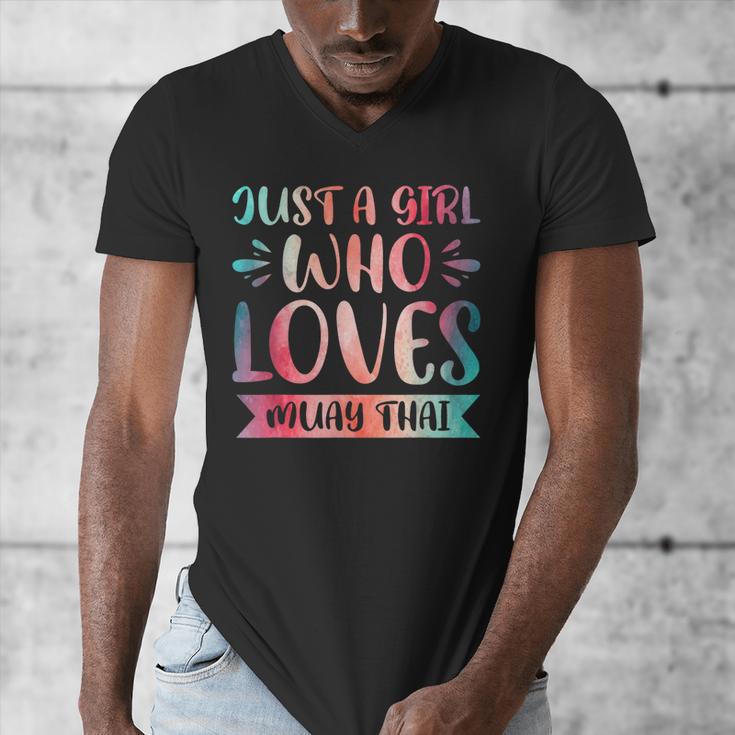 Just a Girl Who Loves Muay Thai Men's V-Neck T-Shirt