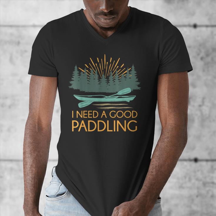 Kayaking Outdoor Water Sports Canoeing Paddle Kayak Men's V-Neck T-Shirt Kayaking Outdoor Water Sports Canoeing Paddle Kayak Men's V-Neck T-Shirt
