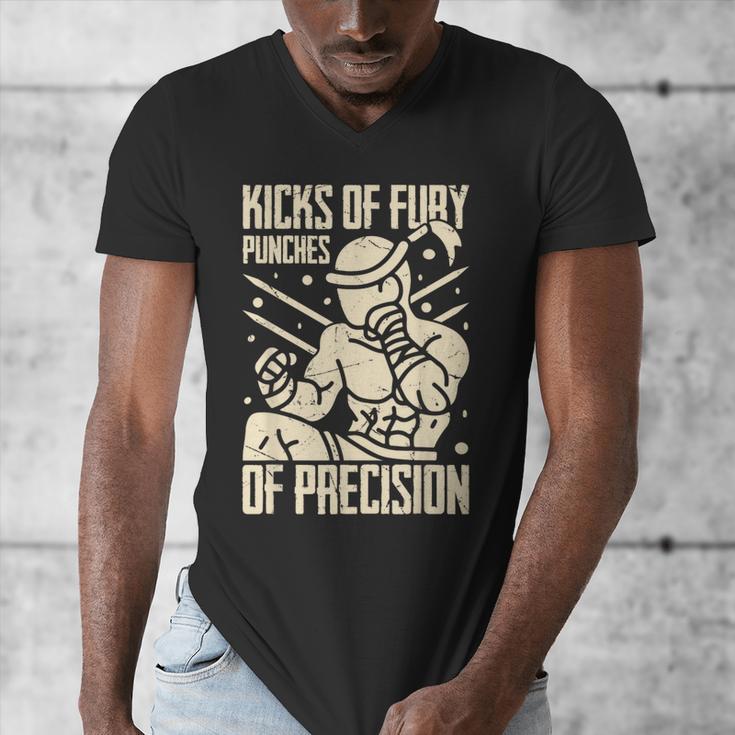 Kicks Of Fury Punches Of Precision Muay Thai Men's V-Neck T-Shirt Kicks Of Fury Punches Of Precision Muay Thai Men's V-Neck T-Shirt