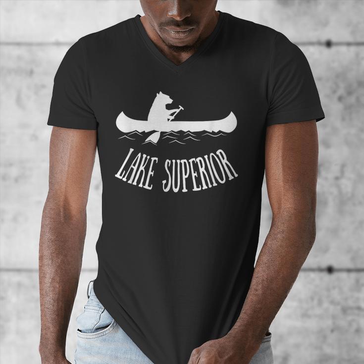 Lake Superior Bear Canoe Upper Peninsula For Yooper Men's V-Neck T-Shirt