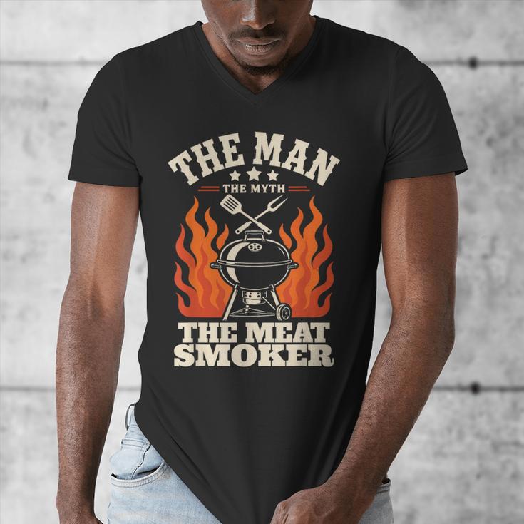 Man Myth Meat Smoker Legend BBQ Dad Men's V-Neck T-Shirt