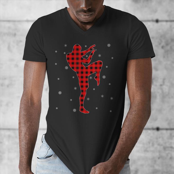 Matching Muay Thai Martial Arts Christmas Pajama Men's V-Neck T-Shirt Matching Muay Thai Martial Arts Christmas Pajama Men's V-Neck T-Shirt