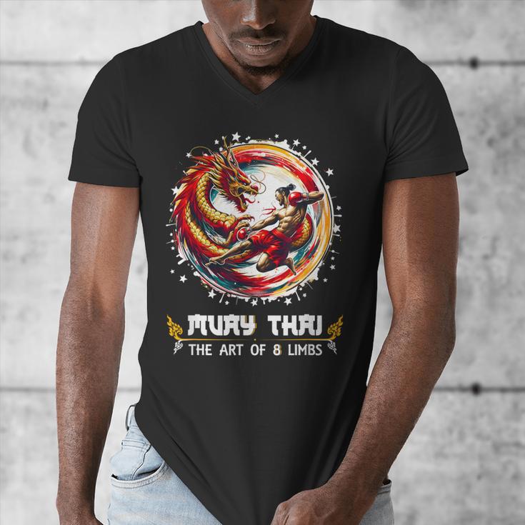 MMA Thai Boxing Art Of Eight Limbs Combat Muay Thai Men's V-Neck T-Shirt MMA Thai Boxing Art Of Eight Limbs Combat Muay Thai Men's V-Neck T-Shirt