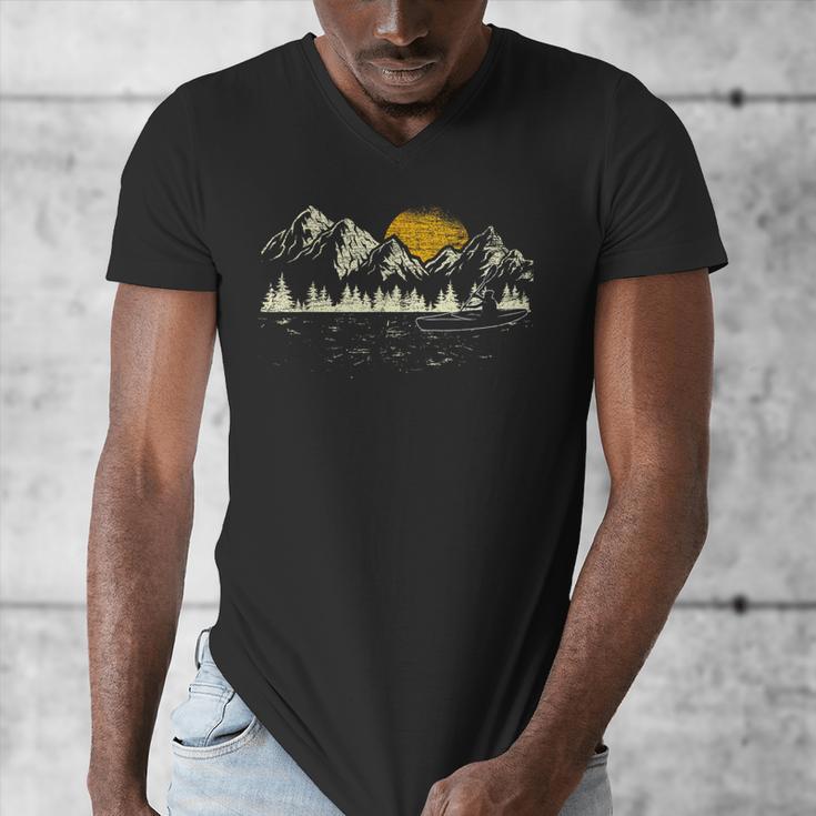 Mountain Kayaking Nature Water Sports Kayaker Canoeing Kayak Men's V-Neck T-Shirt Mountain Kayaking Nature Water Sports Kayaker Canoeing Kayak Men's V-Neck T-Shirt