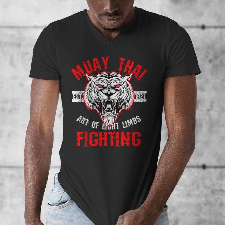 Muay Thai Art Of Eight Limbs Sak Yant Thai Boxing MMA Arts Men's V-Neck T-Shirt Muay Thai Art Of Eight Limbs Sak Yant Thai Boxing MMA Arts Men's V-Neck T-Shirt