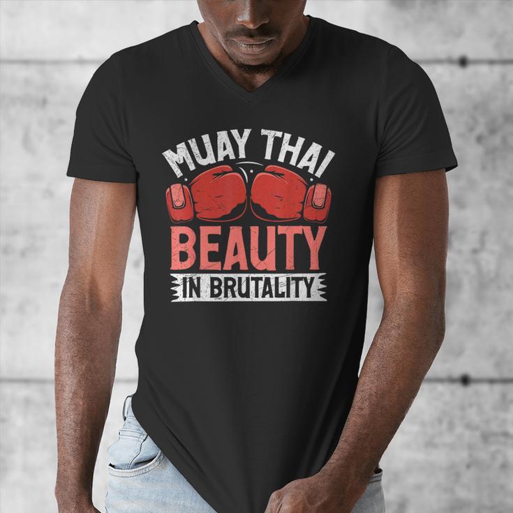 Muay Thai Beauty In Brutality Muay Thai Men's V-Neck T-Shirt