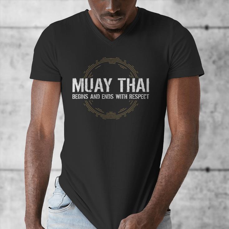 Muay Thai Begins And Ends With Respect Martial Arts Men's V-Neck T-Shirt