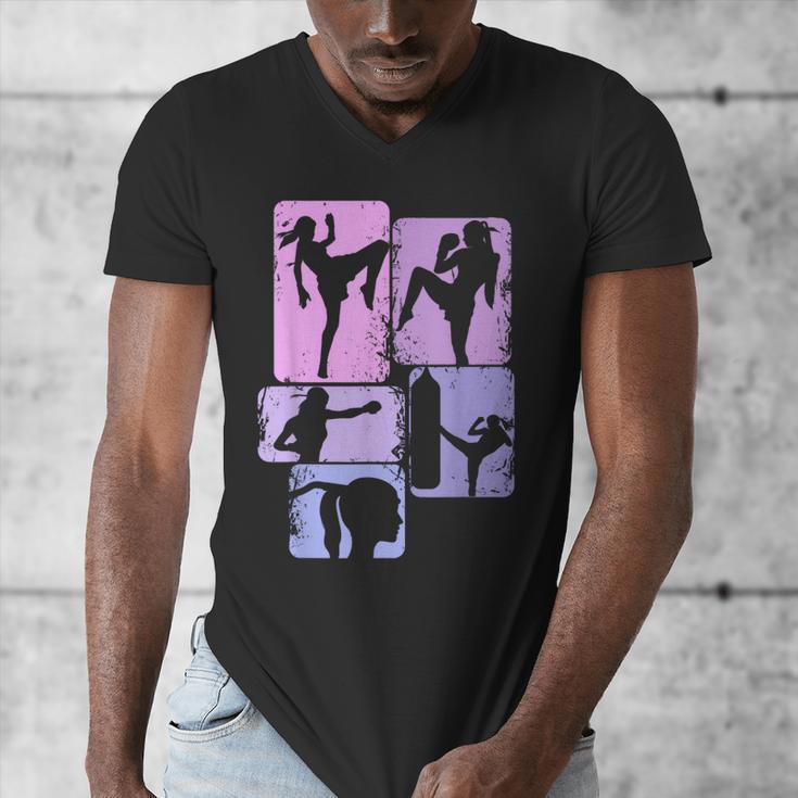 Muay Thai Thai Boxes Girls Kids Women Men's V-Neck T-Shirt