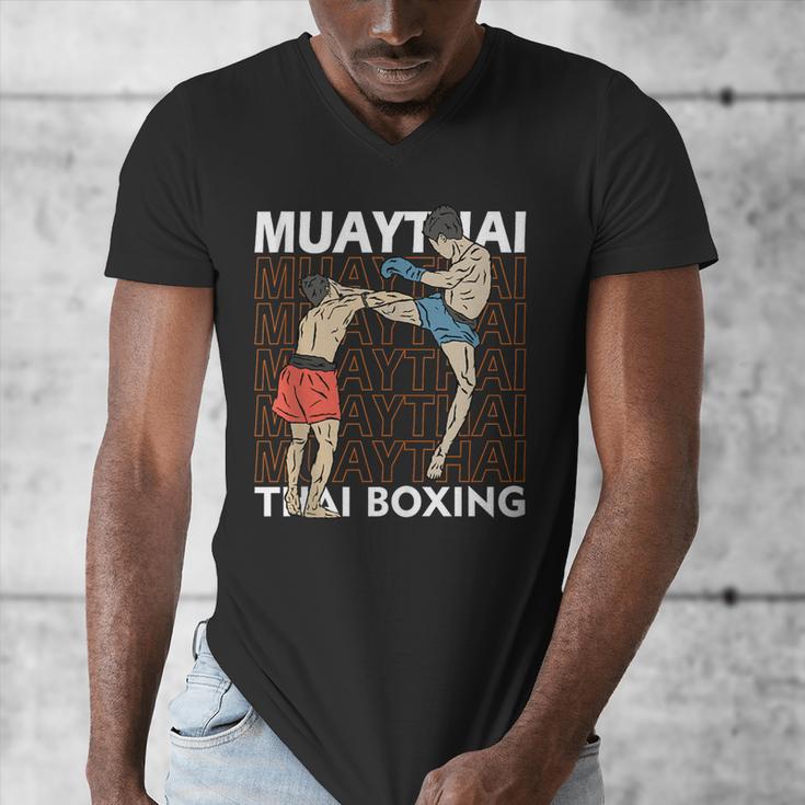 Muay Thai Boxing Men's V-Neck T-Shirt Muay Thai Boxing Men's V-Neck T-Shirt
