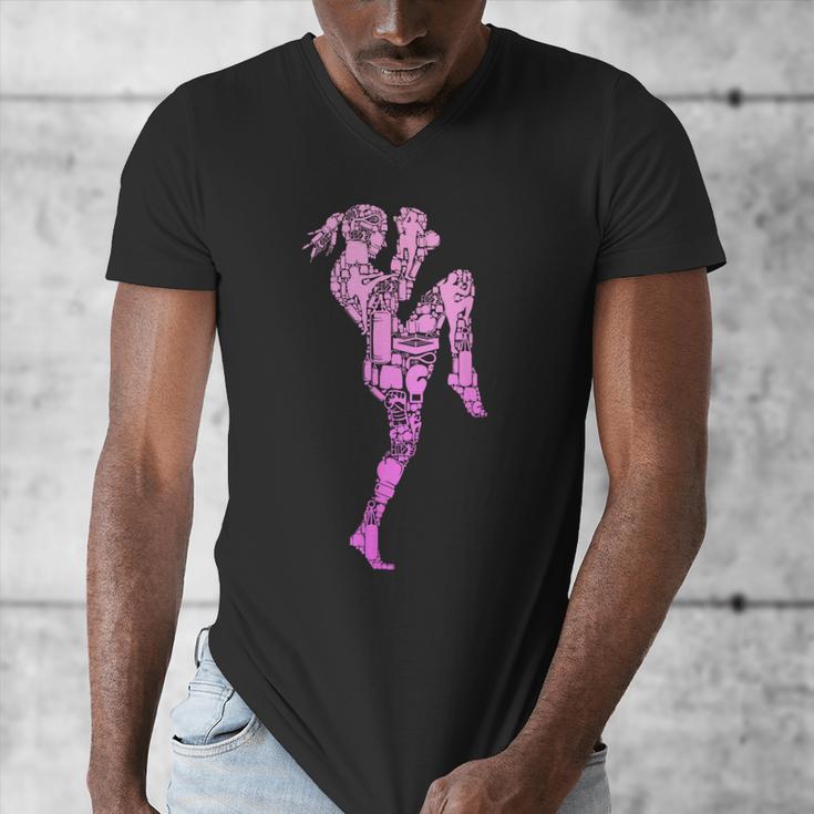 Muay Thai Thai Boxing Women Girls Children Men's V-Neck T-Shirt