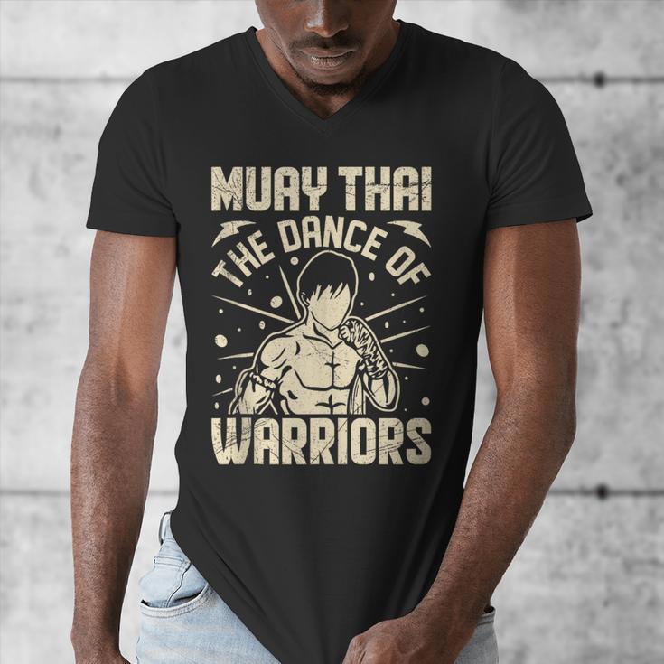 Muay Thai The Dance Of Warriors Muay Thai Men's V-Neck T-Shirt Muay Thai The Dance Of Warriors Muay Thai Men's V-Neck T-Shirt