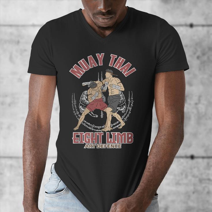 Muay Thai Eight Limb Art Defence Men's V-Neck T-Shirt Muay Thai Eight Limb Art Defence Men's V-Neck T-Shirt