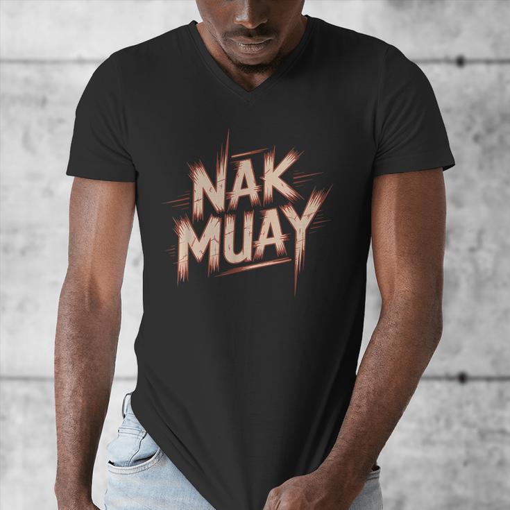Muay Thai Fighter Nak Identity Training Practitioner Proud Men's V-Neck T-Shirt Muay Thai Fighter Nak Identity Training Practitioner Proud Men's V-Neck T-Shirt