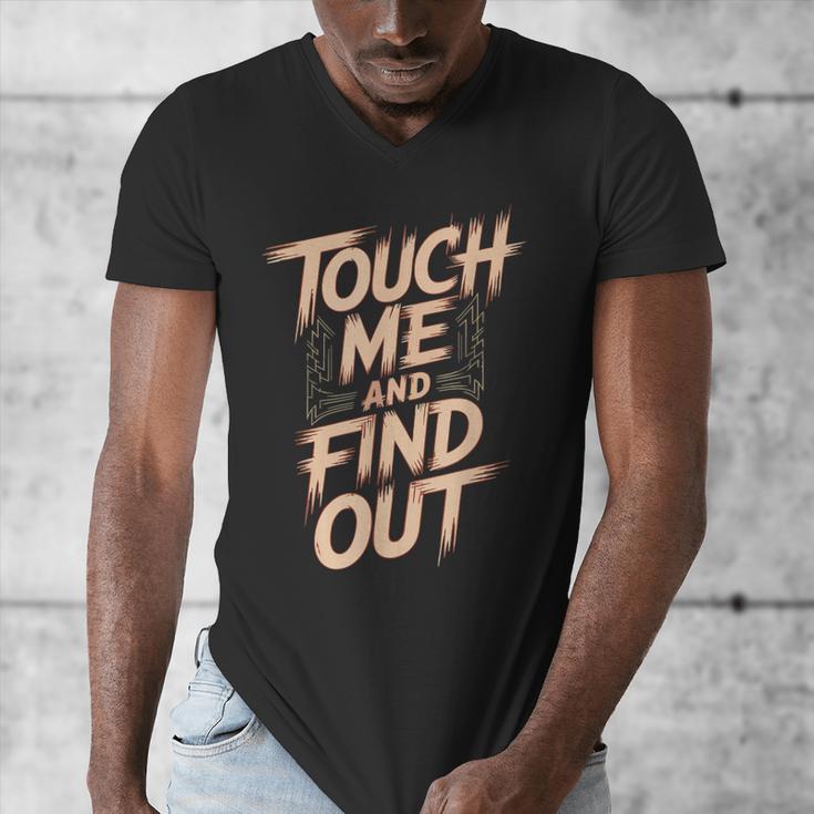 Muay Thai Fighter Touch Find Out Humor Warning Men's V-Neck T-Shirt