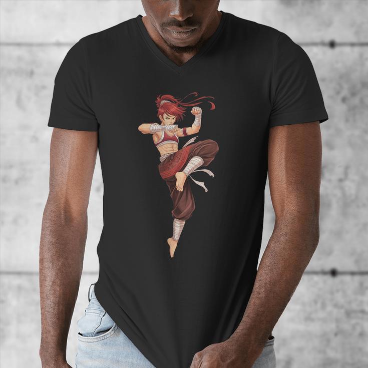 Muay Thai Girl Anime Japan Thaiboxer Kickboxing Muay Thai Men's V-Neck T-Shirt Muay Thai Girl Anime Japan Thaiboxer Kickboxing Muay Thai Men's V-Neck T-Shirt