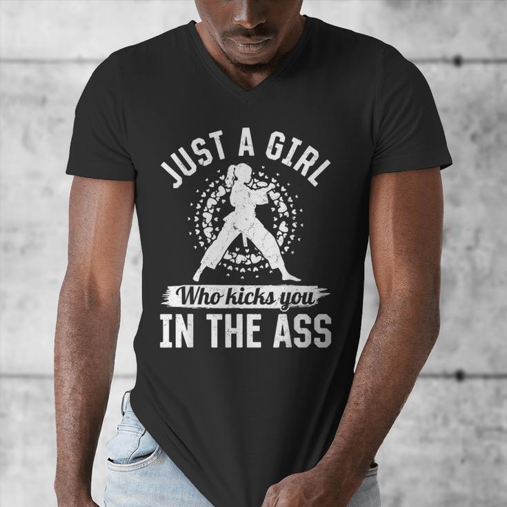 Muay Thai Girls Just a Girl Who Kicks You In The Ass Men's V-Neck T-Shirt Muay Thai Girls Just a Girl Who Kicks You In The Ass Men's V-Neck T-Shirt