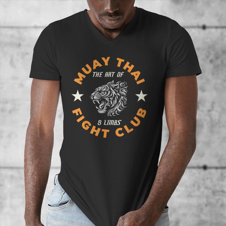 Muay Thai MMA Fight Tattoo Tiger Art Of 8 Limbs Kickboxing Men's V-Neck T-Shirt