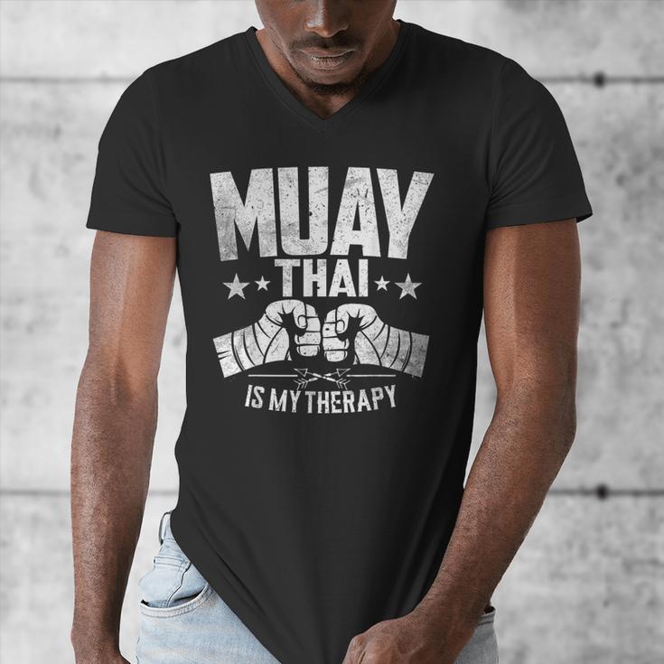 Muay Thai Is My Therapy Muay Thai Lovers Muay Thai Men's V-Neck T-Shirt Muay Thai Is My Therapy Muay Thai Lovers Muay Thai Men's V-Neck T-Shirt