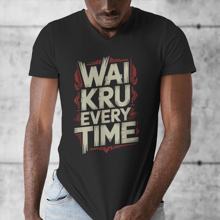 Muay Thai Wai Kru Respect Ritual Ceremony Fighter Identity Men's V-Neck T-Shirt