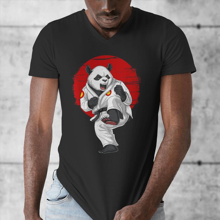 Panda Bear Karate Kickboxing Muay Thai Martial Arts Men's V-Neck T-Shirt