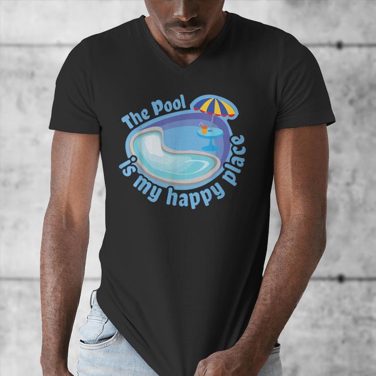 The Pool Is My Happy PlaceShirt Summer Swimming Tee Men's V-Neck T-Shirt The Pool Is My Happy PlaceShirt Summer Swimming Tee Men's V-Neck T-Shirt