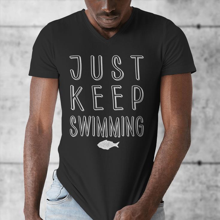 Pretty Fish Just Keep Swimming Men's V-Neck T-Shirt Pretty Fish Just Keep Swimming Men's V-Neck T-Shirt