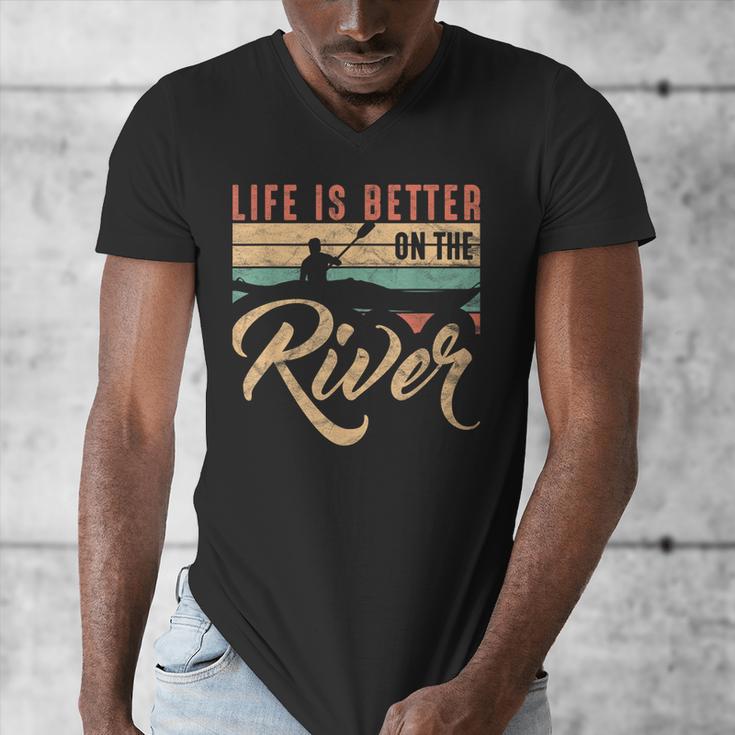 Rowing Canoe Kajak Life Is Better On The River Men's V-Neck T-Shirt
