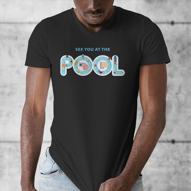 See You At The Pool Summer Swimming Pool Men's V-Neck T-Shirt See You At The Pool Summer Swimming Pool Men's V-Neck T-Shirt