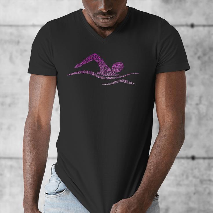 Silhouette Icon Swimmer Stuff Girls Swimming Men's V-Neck T-Shirt
