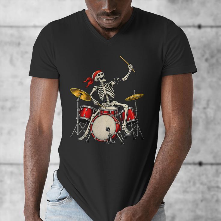 Skeleton Drummer Skull Drum Kit Halloween Sleeveless Men's V-Neck T-Shirt Skeleton Drummer Skull Drum Kit Halloween Sleeveless Men's V-Neck T-Shirt